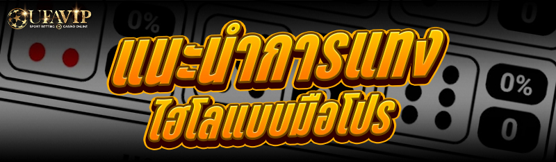 แนะนำการ แทงไฮโลแบบมือโปร